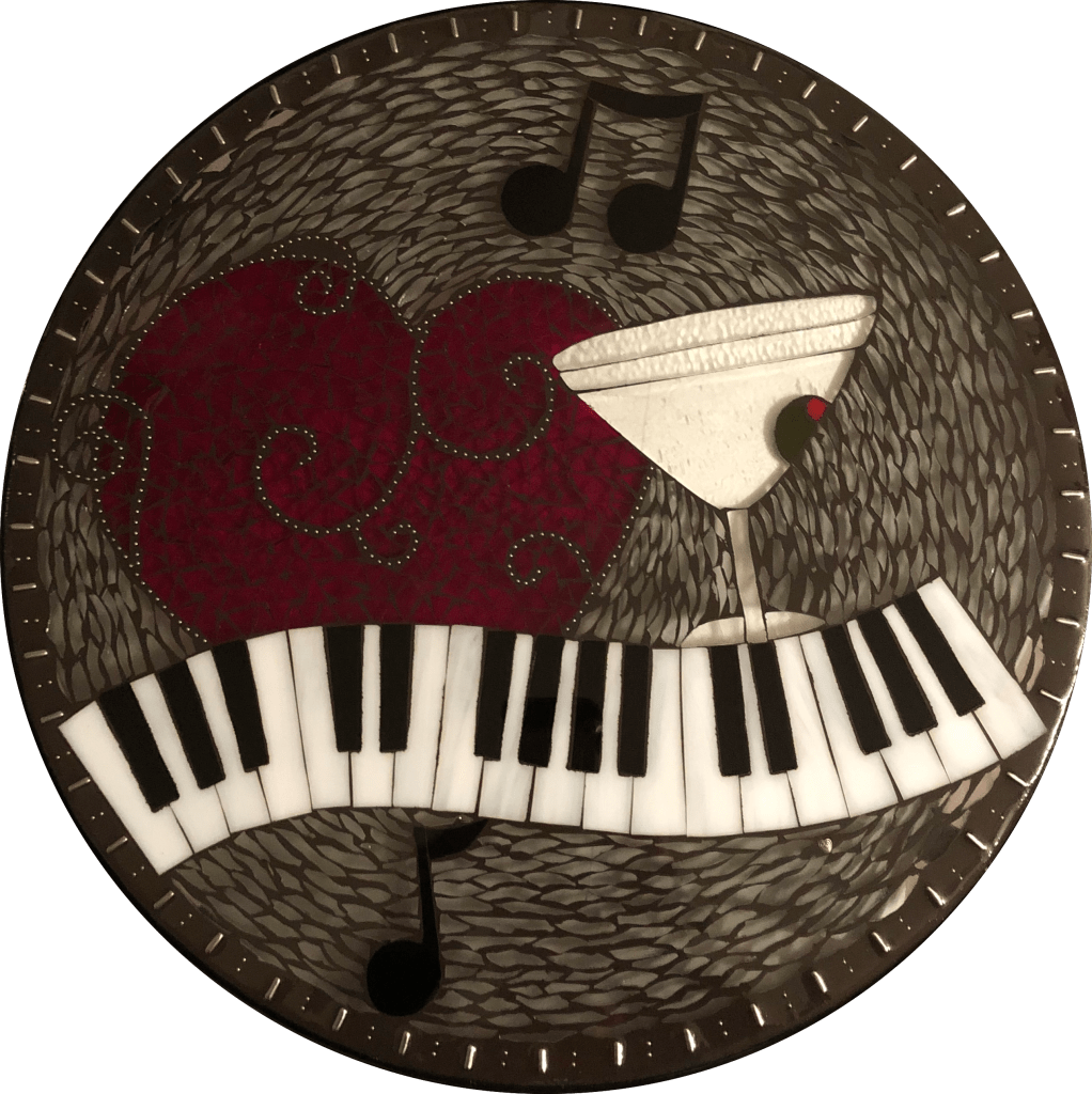 Music Of The Heart stained glass mosaic table by It Ain't Plain By Jane.